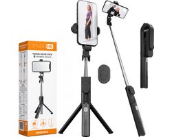 Studio ME 3 in 1 Selfie Stick Tripod - Selfiestick Universeel - Foto en Video - Bluetooth Afstandsbediening - Telefoonhouder - Telefoon statief