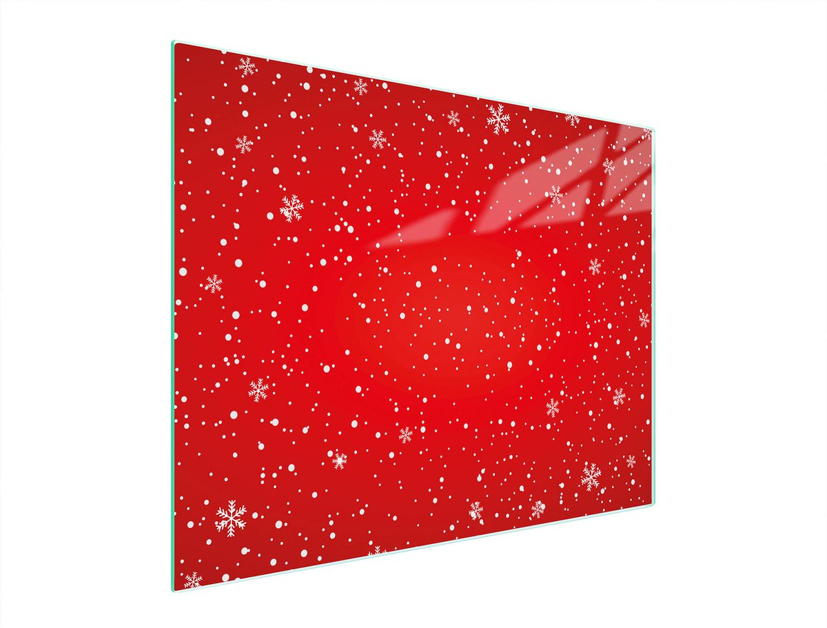 TMK ArtDeko - Snijplank van Gehuld Glas - 52x40 cm - Rood - 7-in-1 Functie