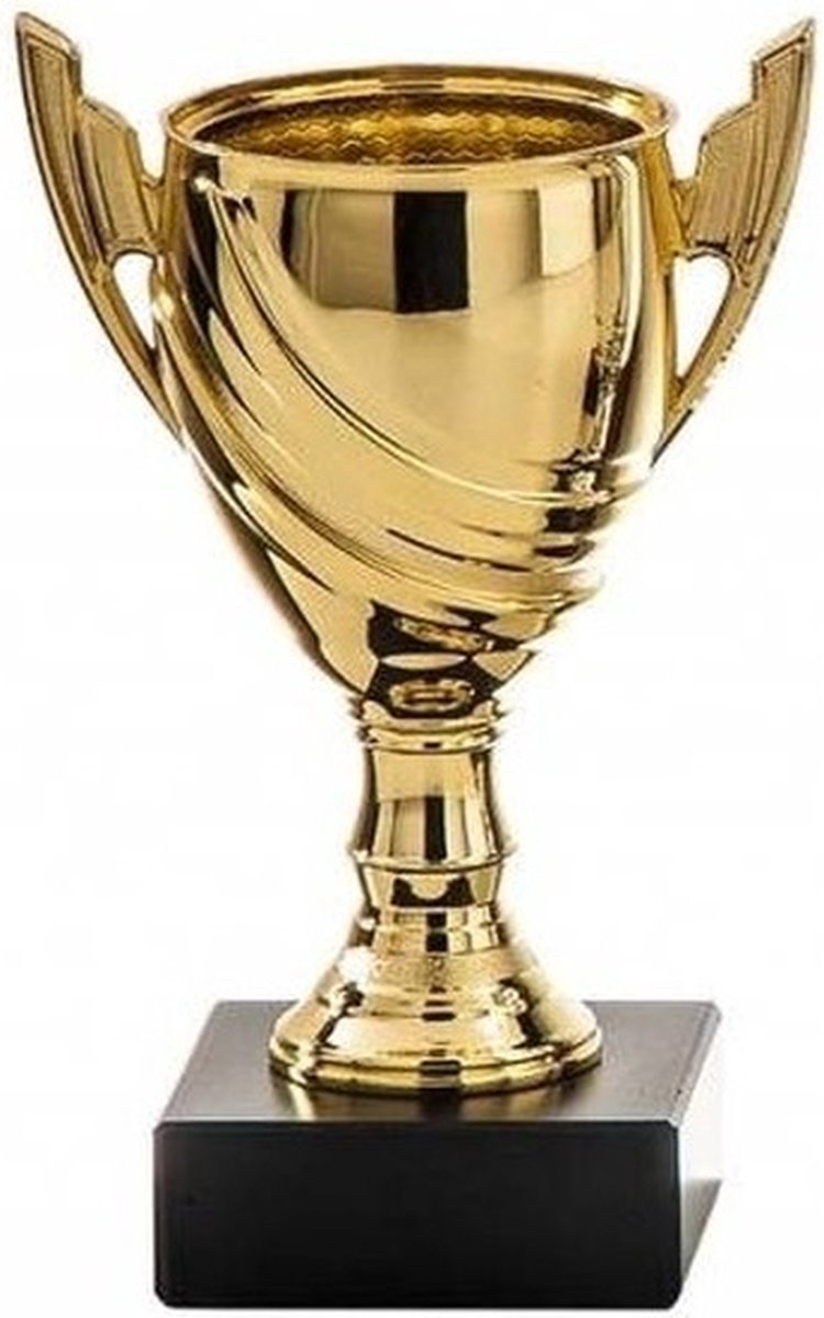 Gouden trofee beker - eerste prijs - H13 cm - Sportprijs