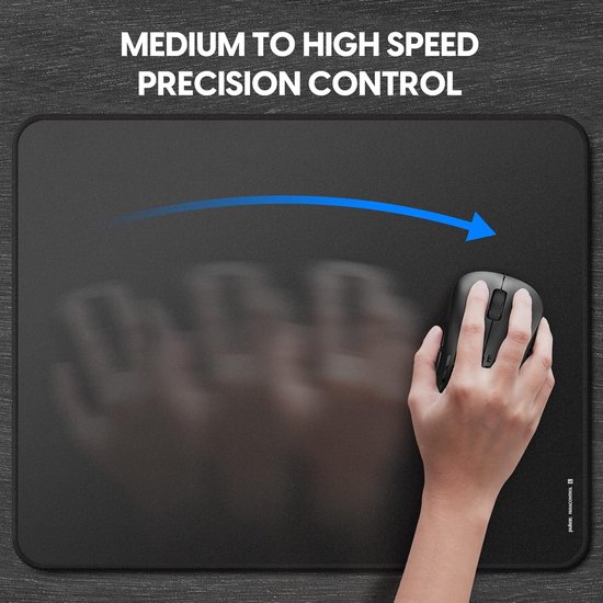 Gaming Muispad - Gaming Pad - Snelle Bewegingen - Hybride Bovenoppervlak - 419 x 330 mm - Zwart van Merkloos — afbeelding 5