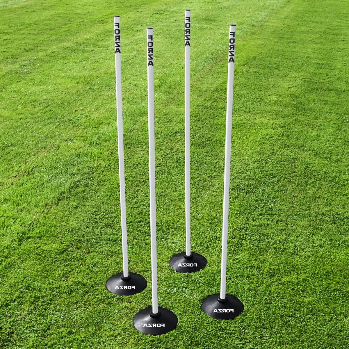 Grenspalen - Trainingspalen Voetbal - Sport Training - Multifunctioneel - 4 voet - Wit