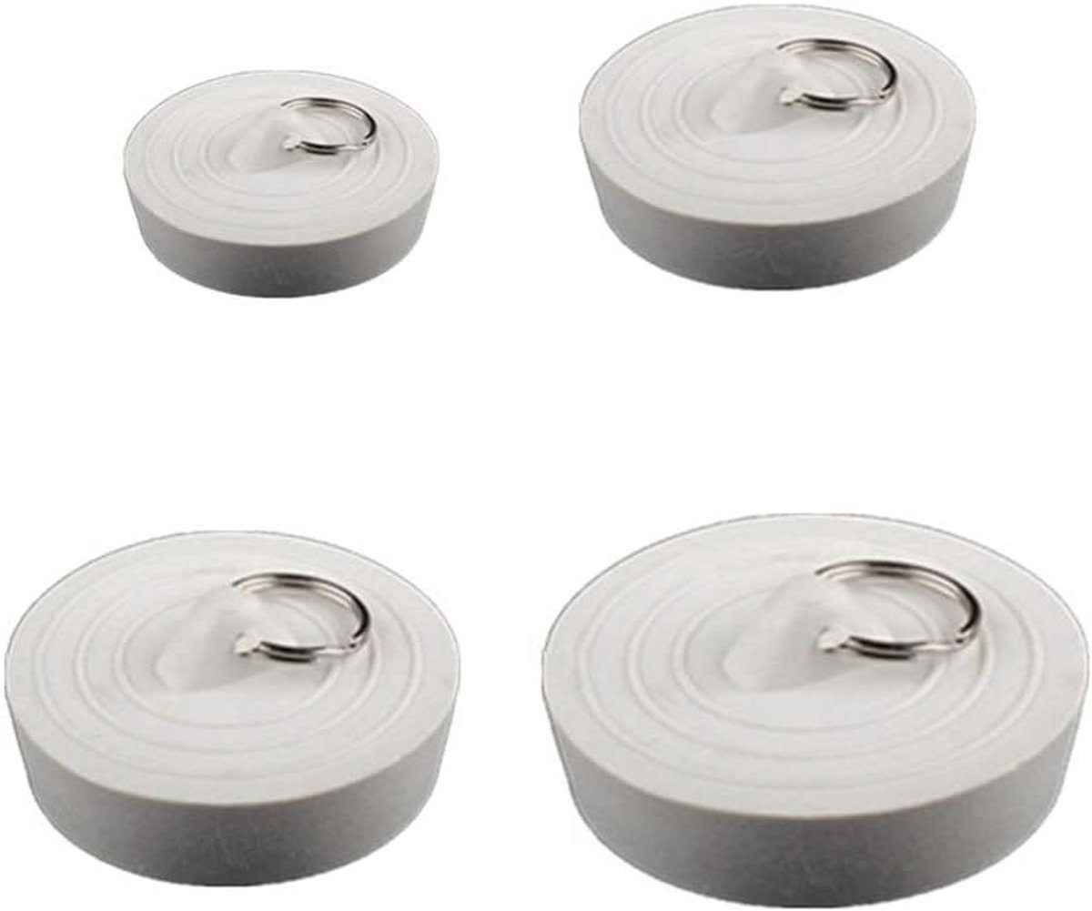 Badstoppers - Afvoerstop Rubber - Badkamer Afvoer - Met Ophangring - 4 Maten - Zwart