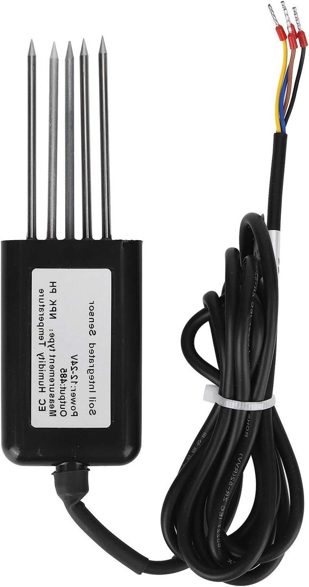 Bodem Sensor - Bodemmeter EC - Bodem Analyseren - Meet 7 Parameters - 13.8x4.5cm - Zwart