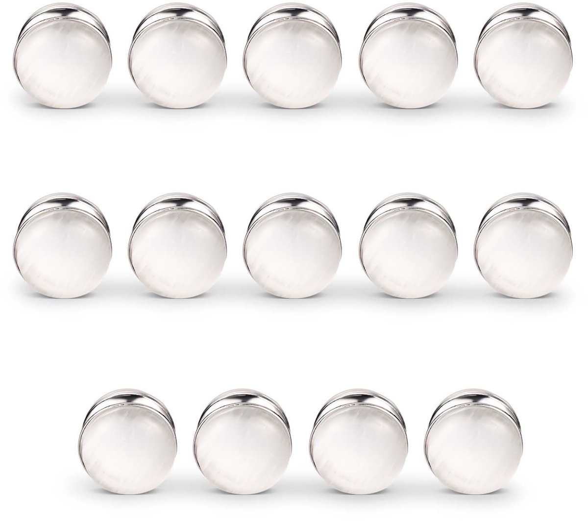 Allecto - Bruiloftssluiergewichten - Magnetische Parels - Sterk en Dubbelzijdig - Zilver - Hijabmagneten - Voor Trouwjurk en Sjaals - 14 Sets