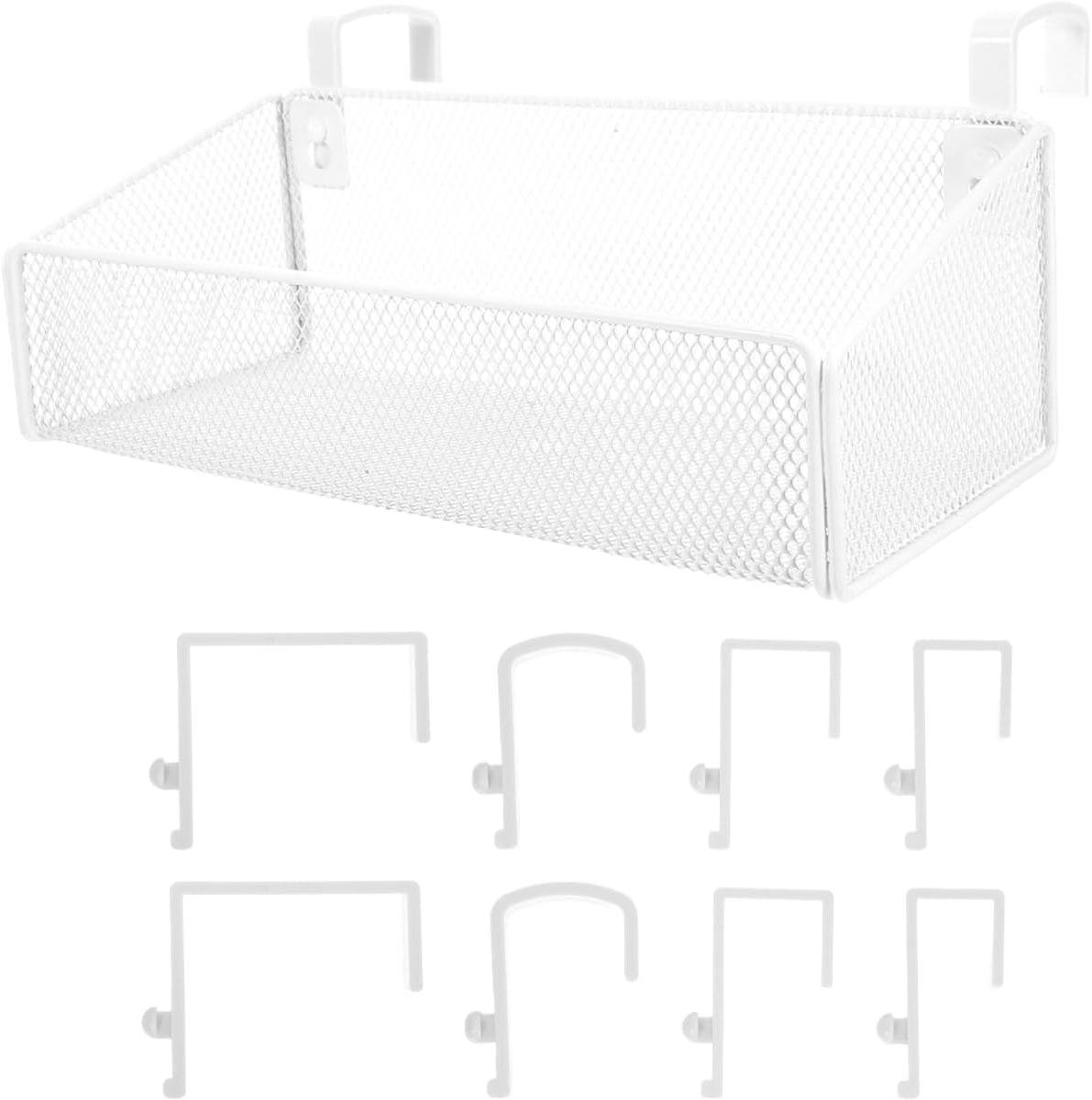 Hangmand Metaal - Nachtkast Organizer - Bed Bij Meubels - Zonder Boren - 27x12x9 CM - Wit