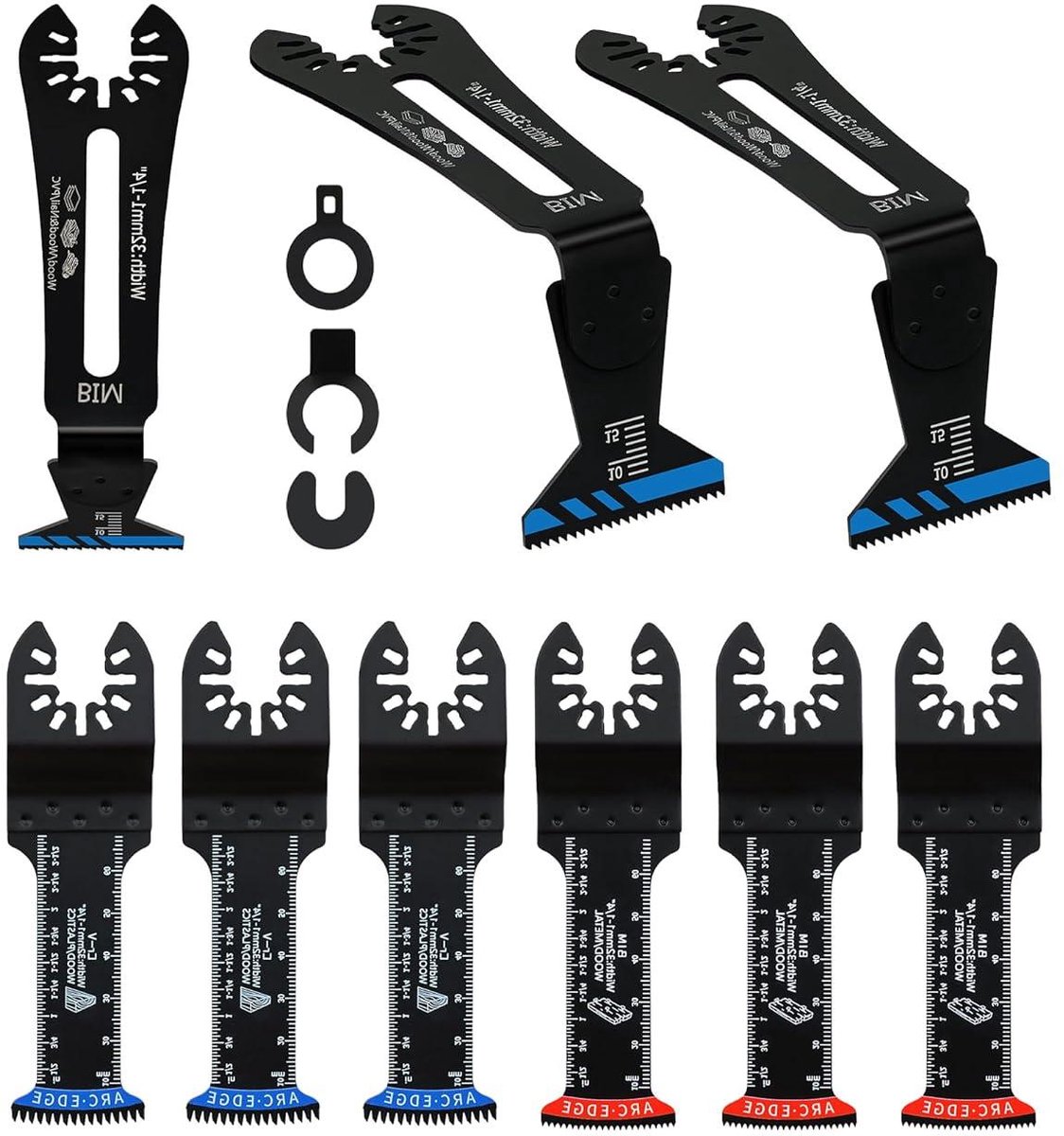 Oscillerende Zaagbladen - Multitool Bladen - Precisie Zagen - 90 Graden Elleboog - 1-1/4 inch - Zwart
