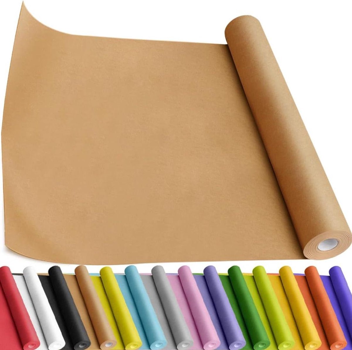 Kraftpapier Rol - Inpakpapier Bruin - Cadeau Verpakken - Niet-Gecoat Papier - 50 voet - Bruin