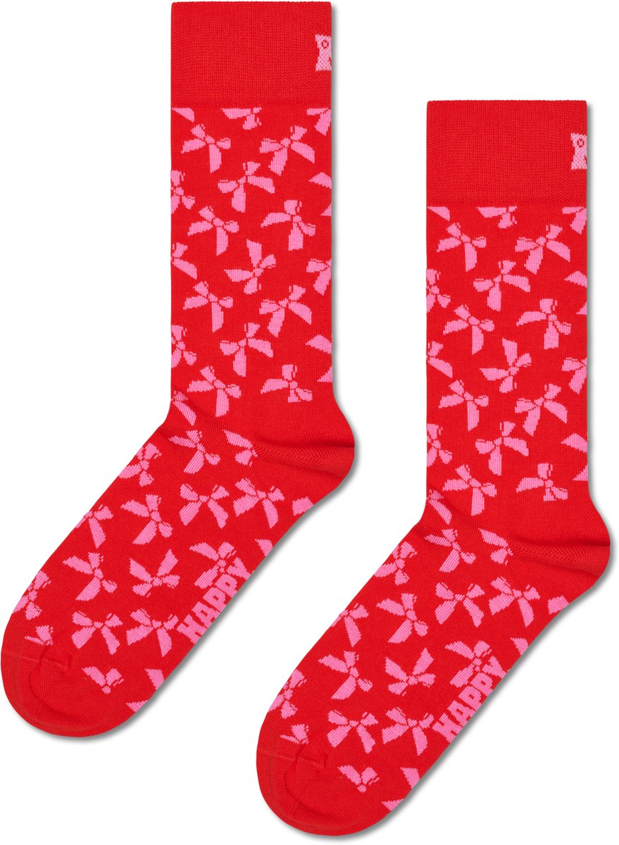 Happy Socks Bow Sock - unisex sokken - rood - Unisex - Maat: 41 - 46
