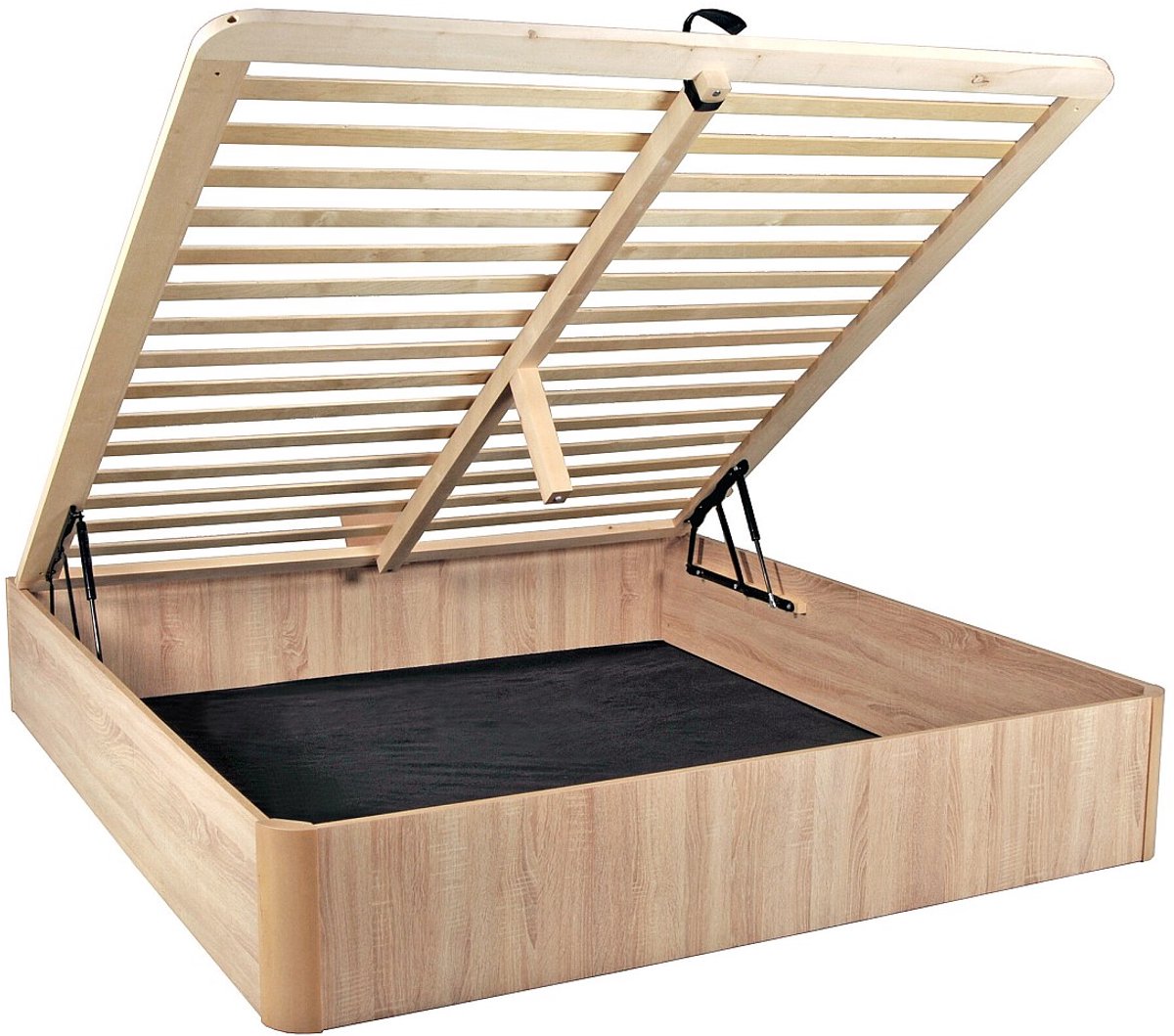 Vente-unique Boxspring 160 x 200 cm met massief hout - Licht naturel - TALISO van YSMÉE