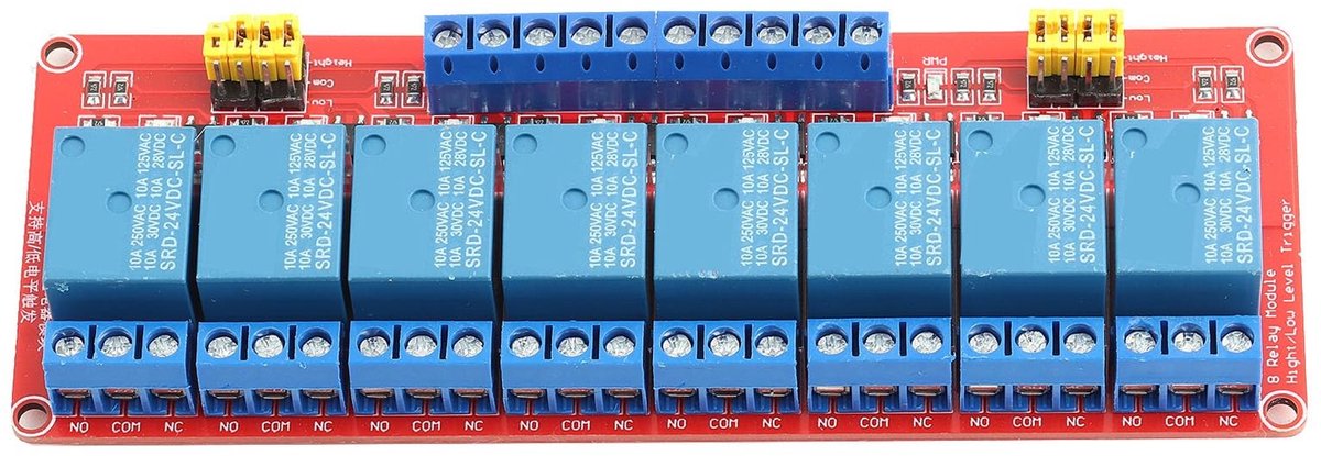 Allecto - 8-Kanaals Relaismodule - Opto-isolatie - Eenvoudig in gebruik - DC 24V - Hoge en lage trigger - Geschikt voor diverse toepassingen - Comp...
