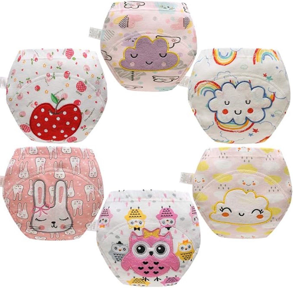 Set van 6 oefenbroekjes, zindelijkheidstraining, luierbroekjes, oefenen met zindelijkheid, voor jongens en meisjes , 4-6 jaar