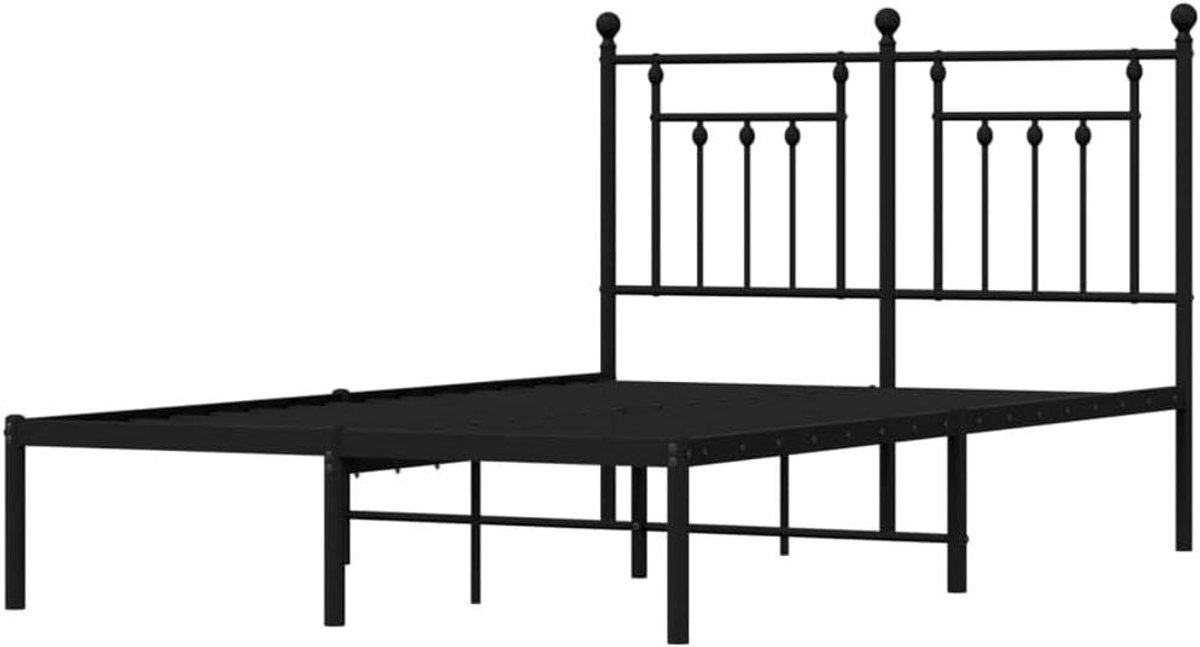 Metalen Bedframe - Ledikant Hoofdbord - Slaapkamer Inrichten - Robuuste Constructie - 120x200 cm - Zwart