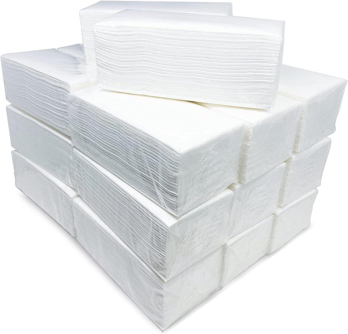Zigzag papieren handdoeken - Wegwerphanddoeken cellulose handdoeken - Hygiënisch handen drogen - Extreem absorberend - 6000 stuks - Wit