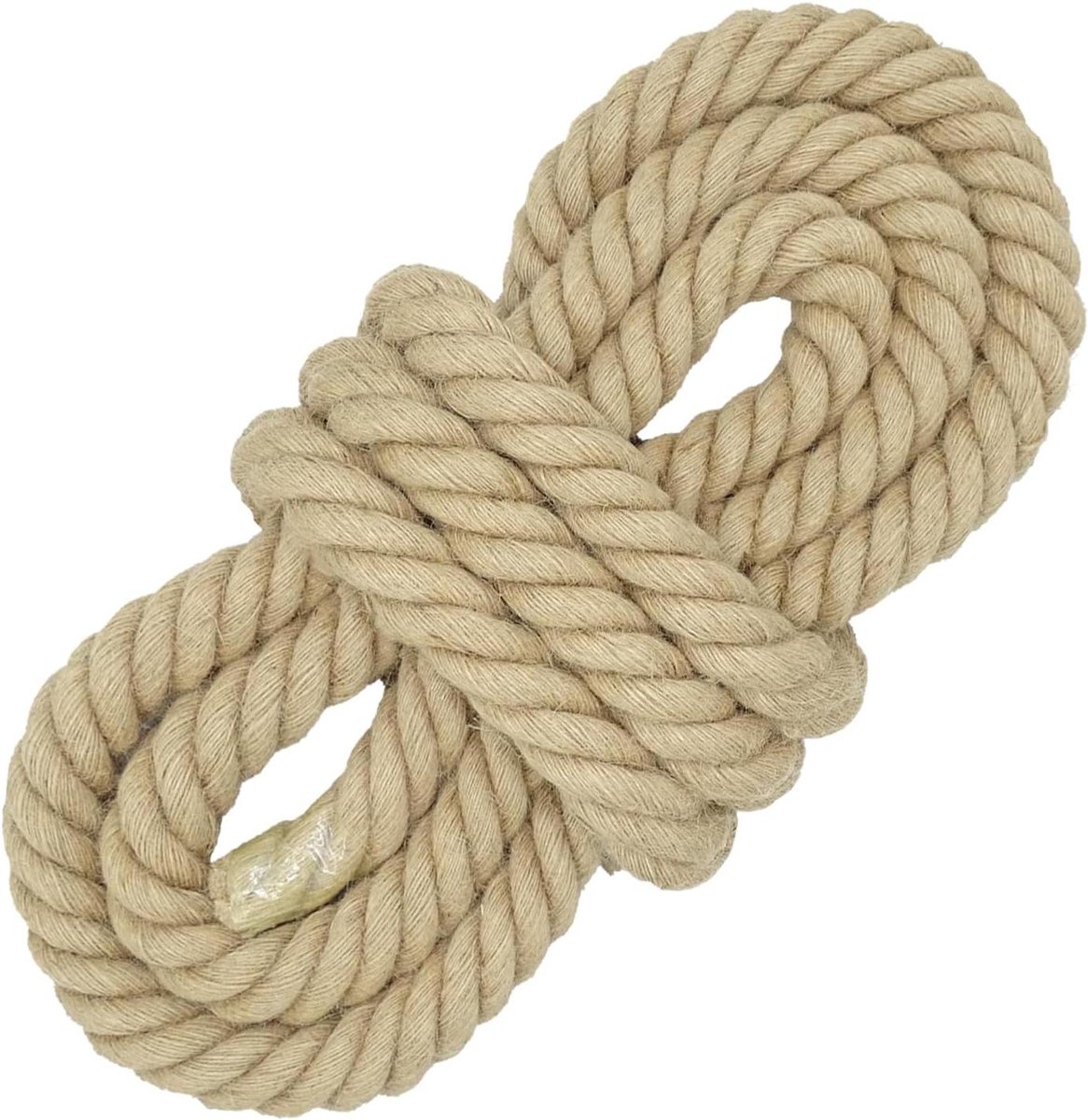Jute Touw - Henneptouw Bindtouw - Knutselen Tuinieren - 4 strengen gedraaid - 40 mm x 15 m - Beige