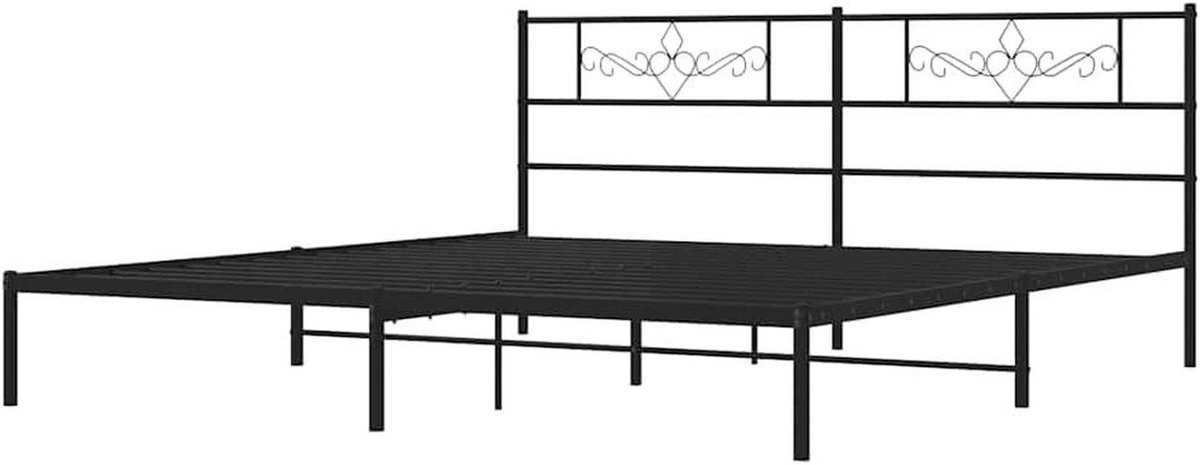 Bedframe Metaal - Bed ombouw - Slaapkamer Inrichten - Robuuste Constructie - 193x203 cm - Zwart