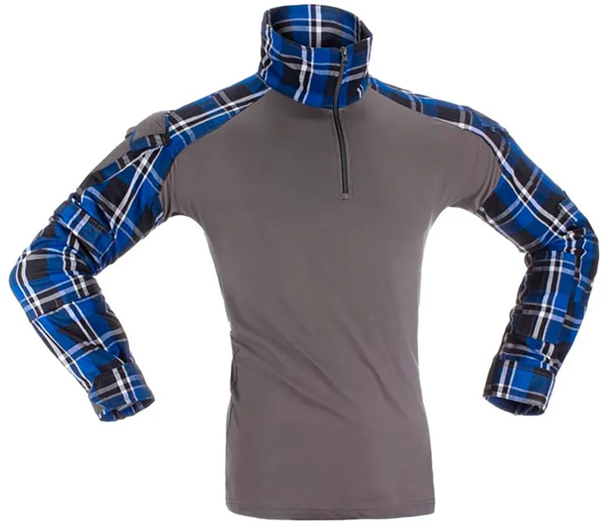 Invadergear Flannel Combat T-shirt Met Lange Mouwen Grijs 2XL