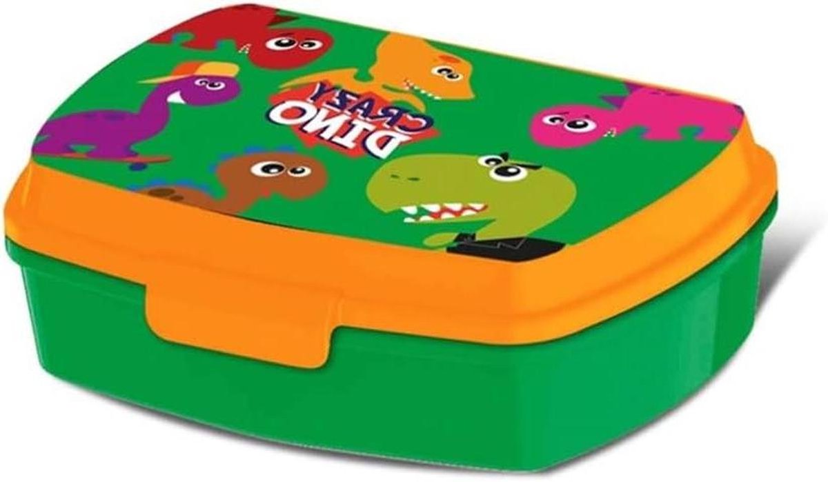Snackhouder Dinosaurus - Broodtrommel Kind - School Lunch - PVC Materiaal - 1 Liter - Groen