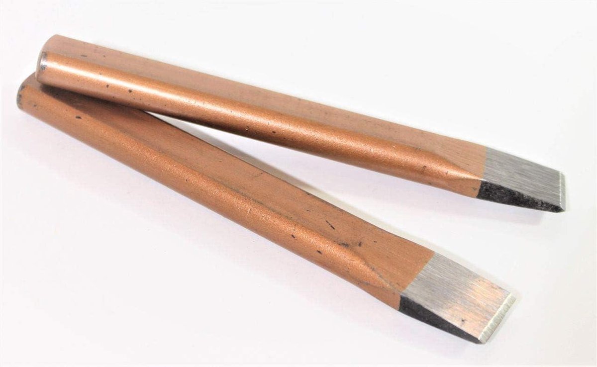 Metselbeitel Plat - Betonbeitel Slaggereedschap - Muren Slopen - Chroom-Vanadium Staal - 200x20 mm - Bronskleurig