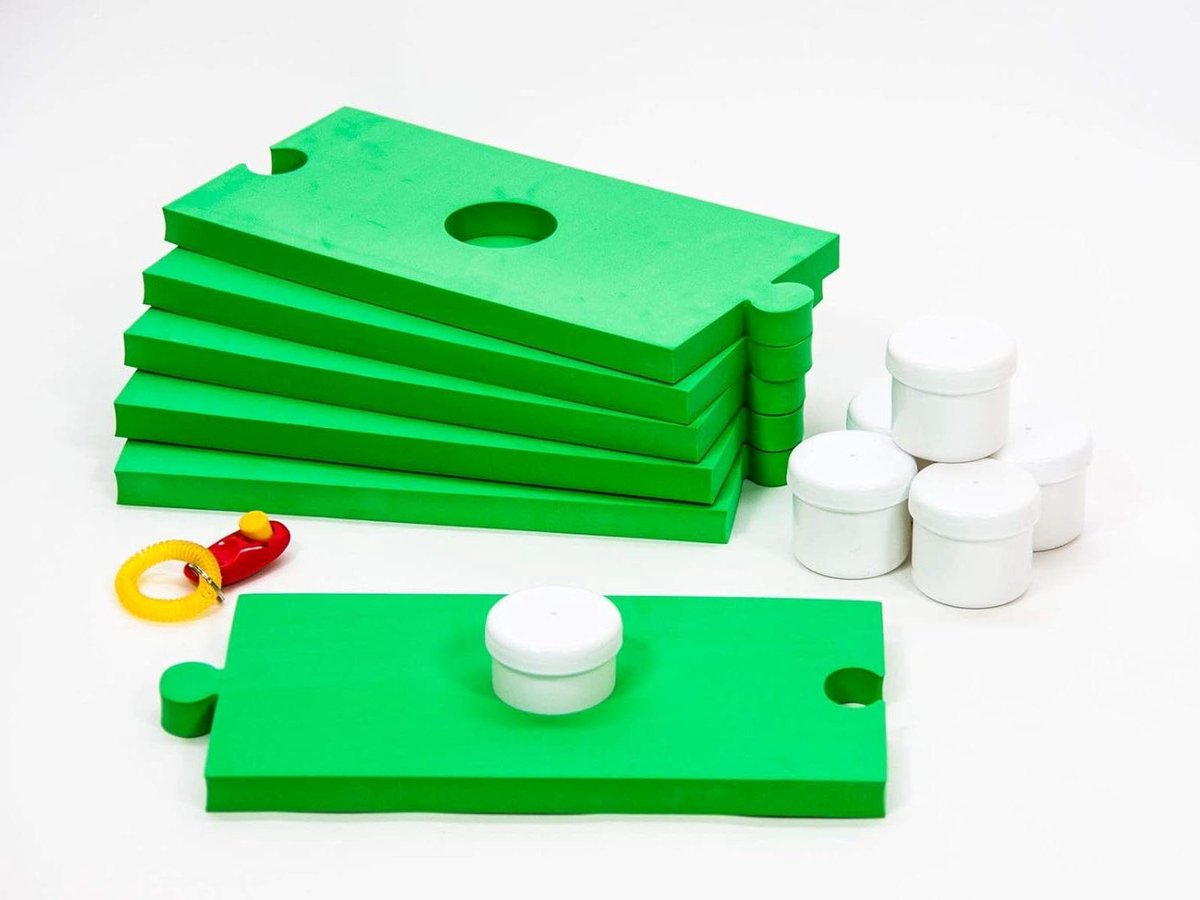 Honden Snuffelmat - Hondenspeelgoed Hondentraining - Reukvermogen Trainen - Zes Puzzelmatten - 35 x 17 cm - Groen
