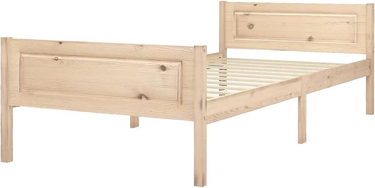 Houten Bedframe - Bedkozijn Grenen - Slaapkamer Inrichten - Massief Grenenhout Constructie - 100 x 200 cm - Bruin