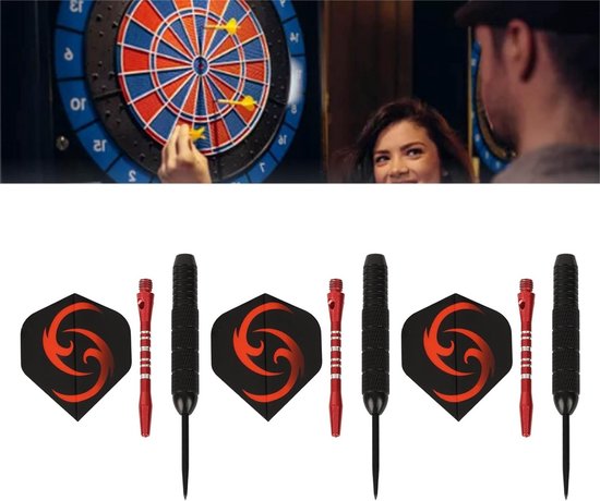 Professionele Darts Set van 3 Stuks met 24g Metaalpunten en Antislip Flights voor Thuis en Bargebruik, Darts Accessoires, Dartpijlen, Dartbord — afbeelding 5