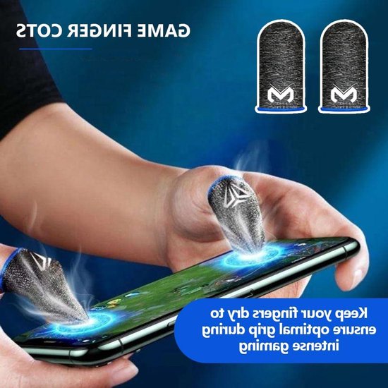 Ultragevoelige Vingersleeves voor Mobiele Gaming, Zweetbestendig en Ademend, Ideaal voor PUBG en Fortnite, 3 Paar Hybride van Koolstof en Zilvervezel van Merkloos — afbeelding 3