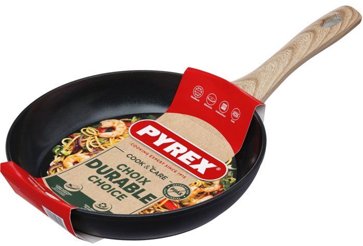 Koekenpan - PYREX - Cook & Care - 24 cm - Anti-aanbaklaag - Inductie - PFAS-vrij