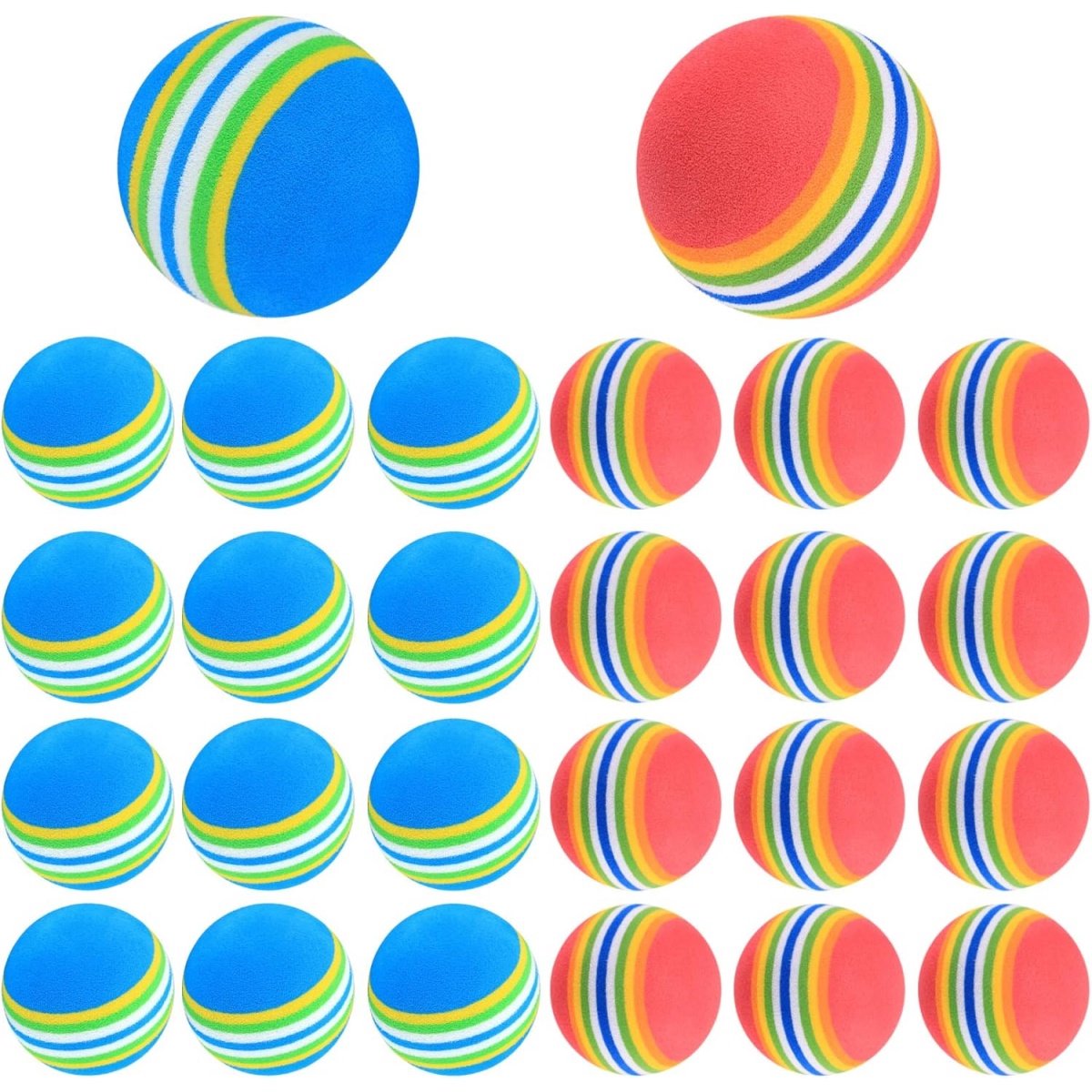 TOVBMUP Golfbalschuim - Oefengolfballen - Air Ball Golf - Beginnersschuimballen - Kindergolftraining - 26 stuks - Rood en Blauw