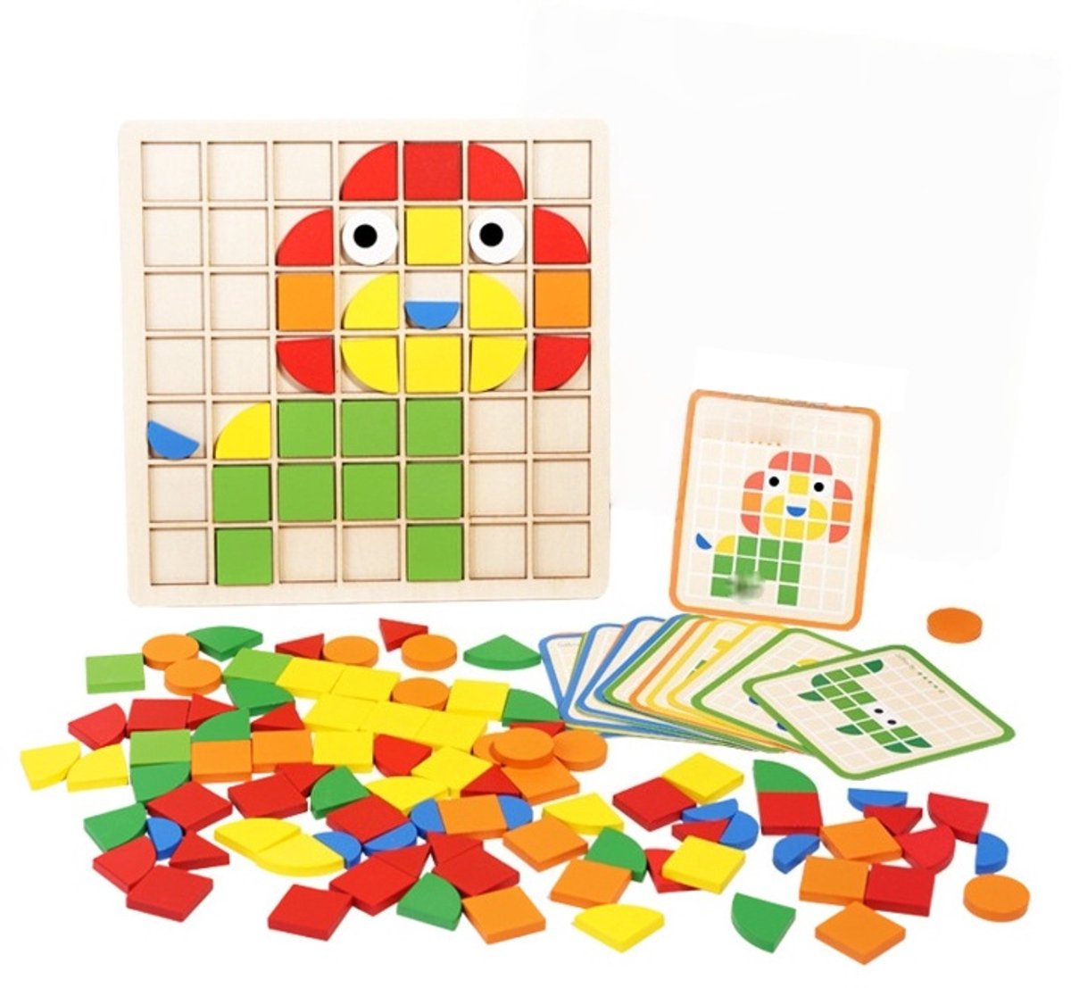 Creatieve MozaïEkpuzzel, Bouwstenen Van Houten Patronen, Tafelspellen, Puzzelbouwsteen Speelgoed, Montessori Toys, Jigsaw Puzzles, Focus Game Education