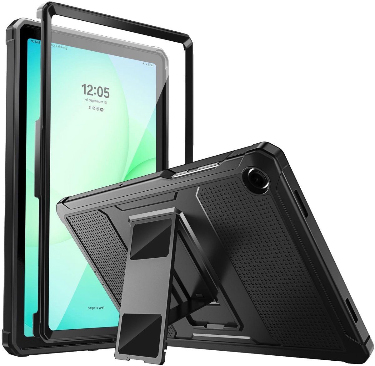 aladdien - MoKo Case Galaxy Tab A11 Plus/A9 Plus - Shockproof Full Body Hoes - Zwart - Tablet Hoes met Schermbeschermer - Geschikt voor Samsung Gala..