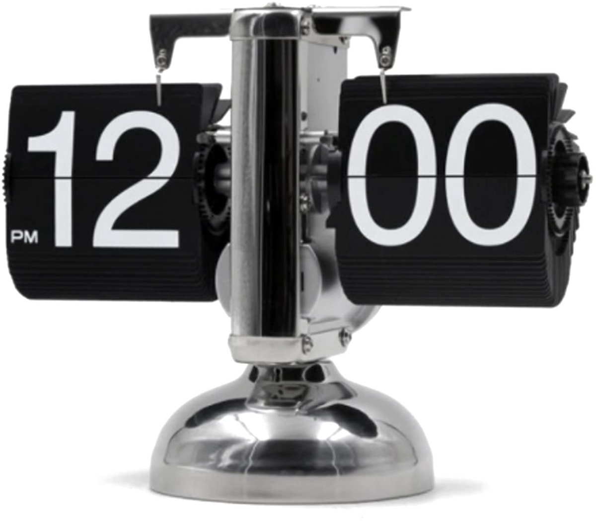 Dailygoody - Flip Desk Klok - Digitale Klok - Stille Quartz Beweging - Zwart - Mechanische Flip Clock - Perfect voor Kantoor en Thuis - Zwart