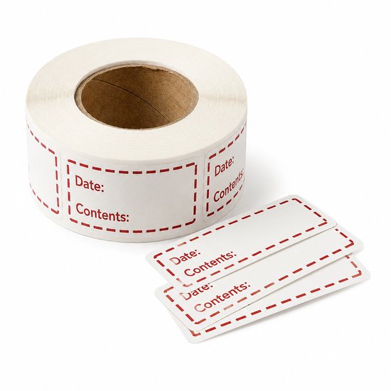 Consumerce® Beschrijfbare Diepvriesetiketten op Rol – 250 Stuks – Diepvries Etiketten – Voor Bakjes Dozen Zakjes – Houdbaarheid Stickers – Houdbaarheidsetiketten – Diepvriesbakjes – Diepvriezer – Vriezer