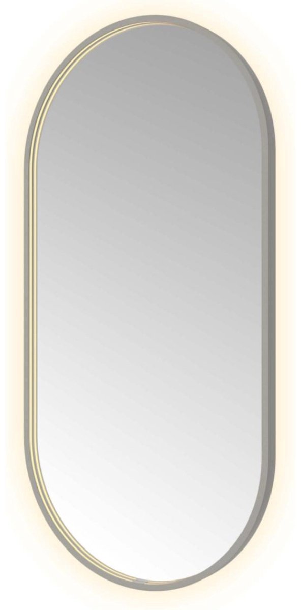 Hotbath &More Mirrors Oval LED Badkamerspiegel - Ovaal - 120 x 60 cm - Geborsteld Gunmetal