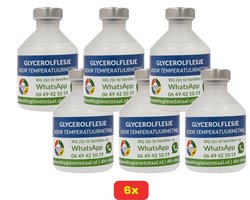 Glycerolflesje voor temperatuurmeting – Hygiënisch en nauwkeurig – Voor koeling & vriezer - 6x voordeelverpakking