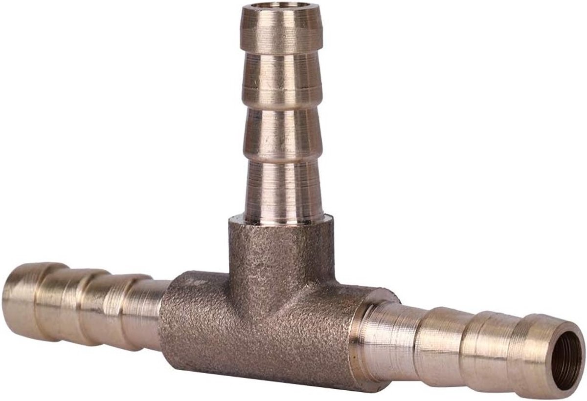 Driehoekige Koppeling voor Slangen, Messing T-stuk voor Brandstof, Lucht en Gasleidingen (6mm)