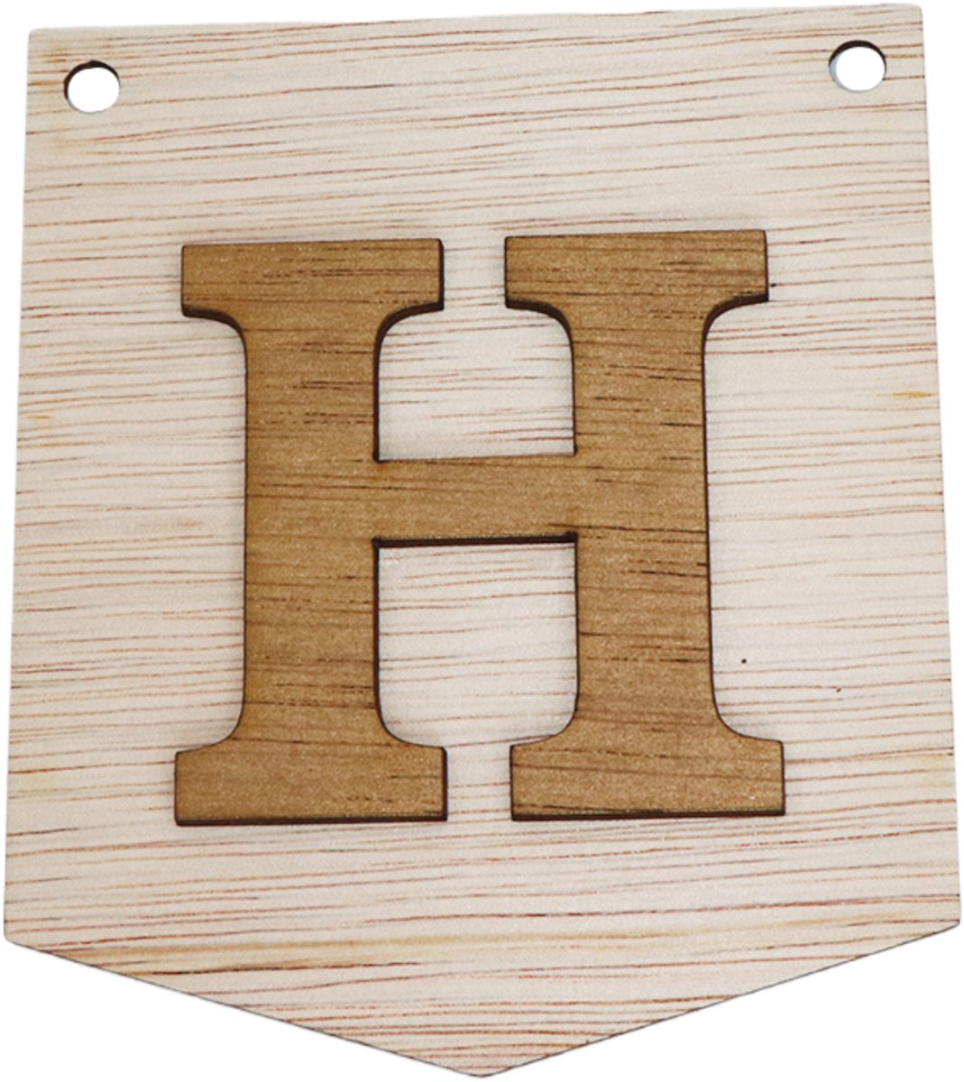 3D Houten Letter H – Gepersonaliseerde Slingers & Vlaggenlijnen Zelf Samenstellen | Duurzame Decoratie
