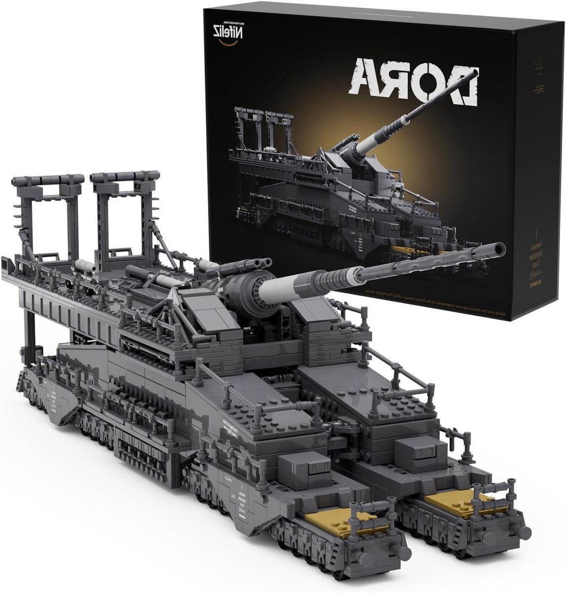 Militaire Rail Klemmen voor Modelbouw, Duitse Zware Artillerie Dora, 2355 Stukken voor Verzamelaars en Cadeaus voor Volwassenen en Mannen