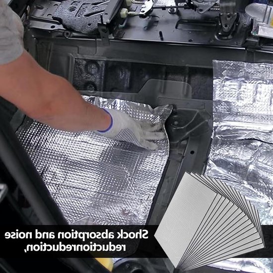 Set van 15 Geluidsisolerende Matten voor Auto 18 x 25 cm Duurzaam en Waterdicht 5 mm Dikte Zelfklevend voor Geluidsisolatie en Warmtebescherming — afbeelding 5