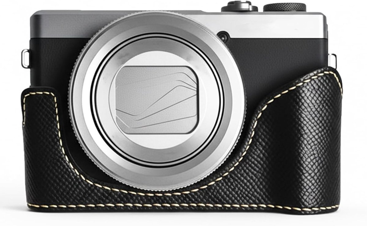Duurzame Camera Beschermhoes voor Canon G7X Mark III en G7X Mark II, Luxe PU Leer, Handige Draagriem en Open Onderkant, Compact en Stijlvol, Zwart