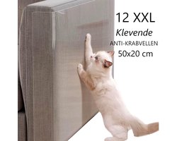 Anti Krab Vellen, Anti Krab Katten, Anti Krab Vellen voor Kat, Krabmeubelen, Krabpalen, Bankbeschermer, Meubelbescherming, Anti Krab Vellen voor Hond, Transparant, Anti Scratch, Klevende Anti Krab Vellen, 50 x 20 cm, 12 STUKS