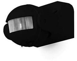 RADAM PIR-bewegingsmelder S3 binnen/buiten IP44, geschikt voor LED, wand- en plafondmontage, programmeerbare IR-schemerschakelaar, bereik 12 m/180° (S3 zwart)