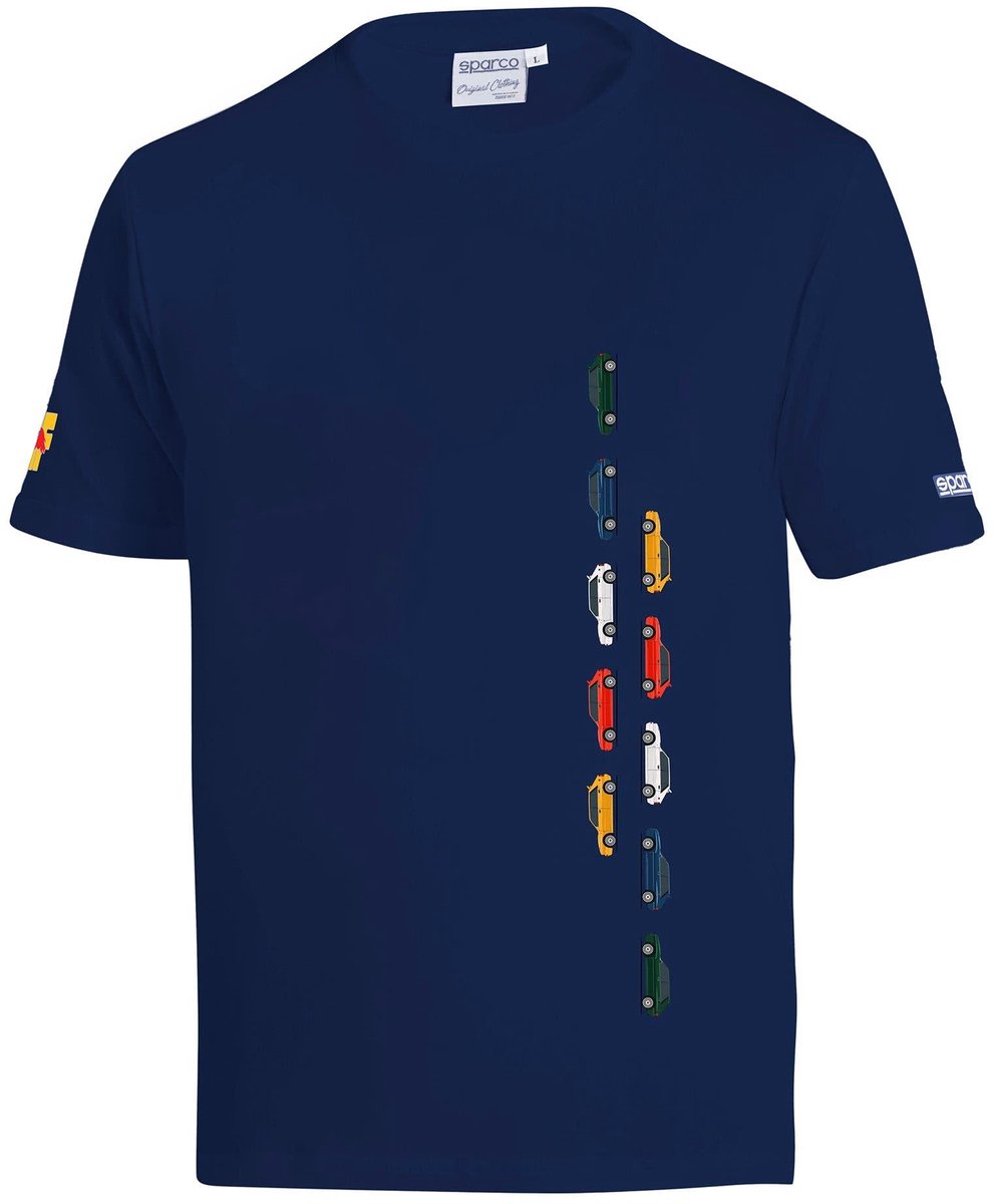 Sparco Lancia Delta HF Collectie T-Shirt - Marineblauw/Wit — XXL