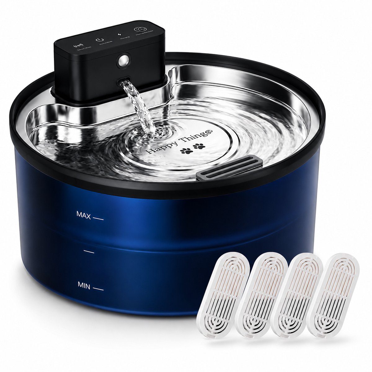 Happy Things ZR20 Draadloze Drinkfontein met Sensor - RVS