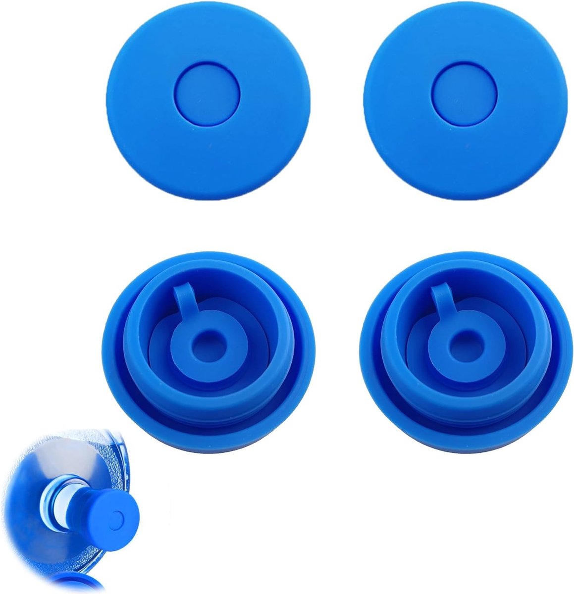 Leakproof Water Pitcher Caps - 4 Stuks Herbruikbare Deksel voor Waterflessen en Karaf - Vervangende Doppen voor 55mm Flessen en Karafjes