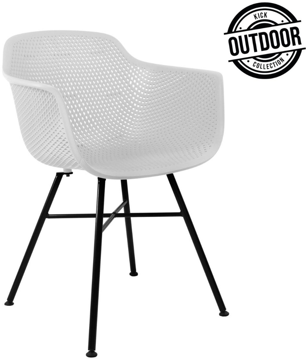 Kick tuinstoel Indy Wit - Zwart frame