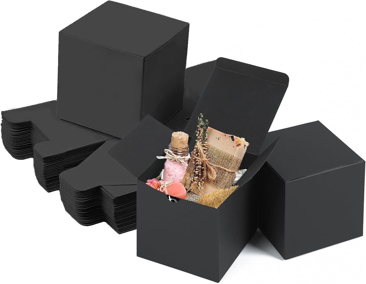 Set van 15 Kraft Papieren Cadeau Dozen 10 x 10 x 10 cm, Kartonnen Dozen met Deksel voor Feestjes, Verjaardagen en Bruiloften