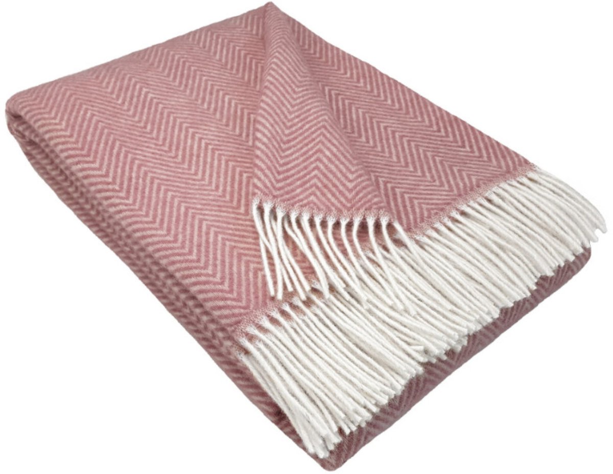 Wollen Plaid - HELSINKI - Oud Roze (140x200cm) 100% Wol - Plaids.shop®