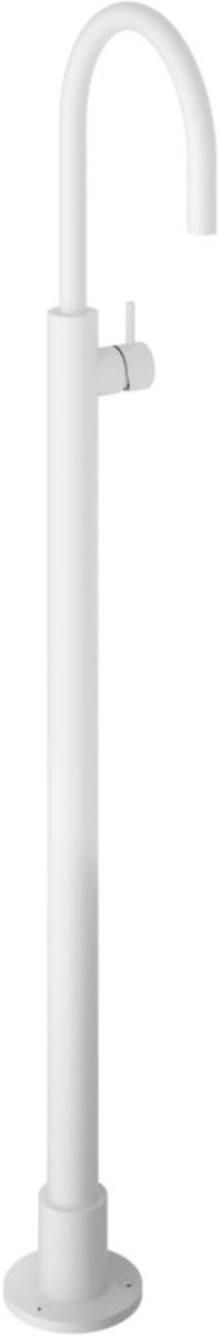 Hotbath Cobber - Wastafelmengkraan - zonder Waste - Laag - Wit - Staande Kraan - Messing
