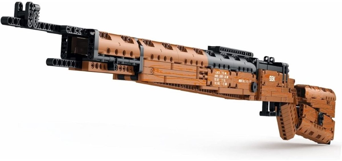 Reobrix 7 7003 Mauser black Rifle bouwset | WW2 army ops pistool modelbouw | Creator classic battlefield guns bouwpakket | Technische Educatief militair & leger speelgoed voor volwassenen | Geschikt voor Lego technic | Bouwdoos met 951 bouwstenen