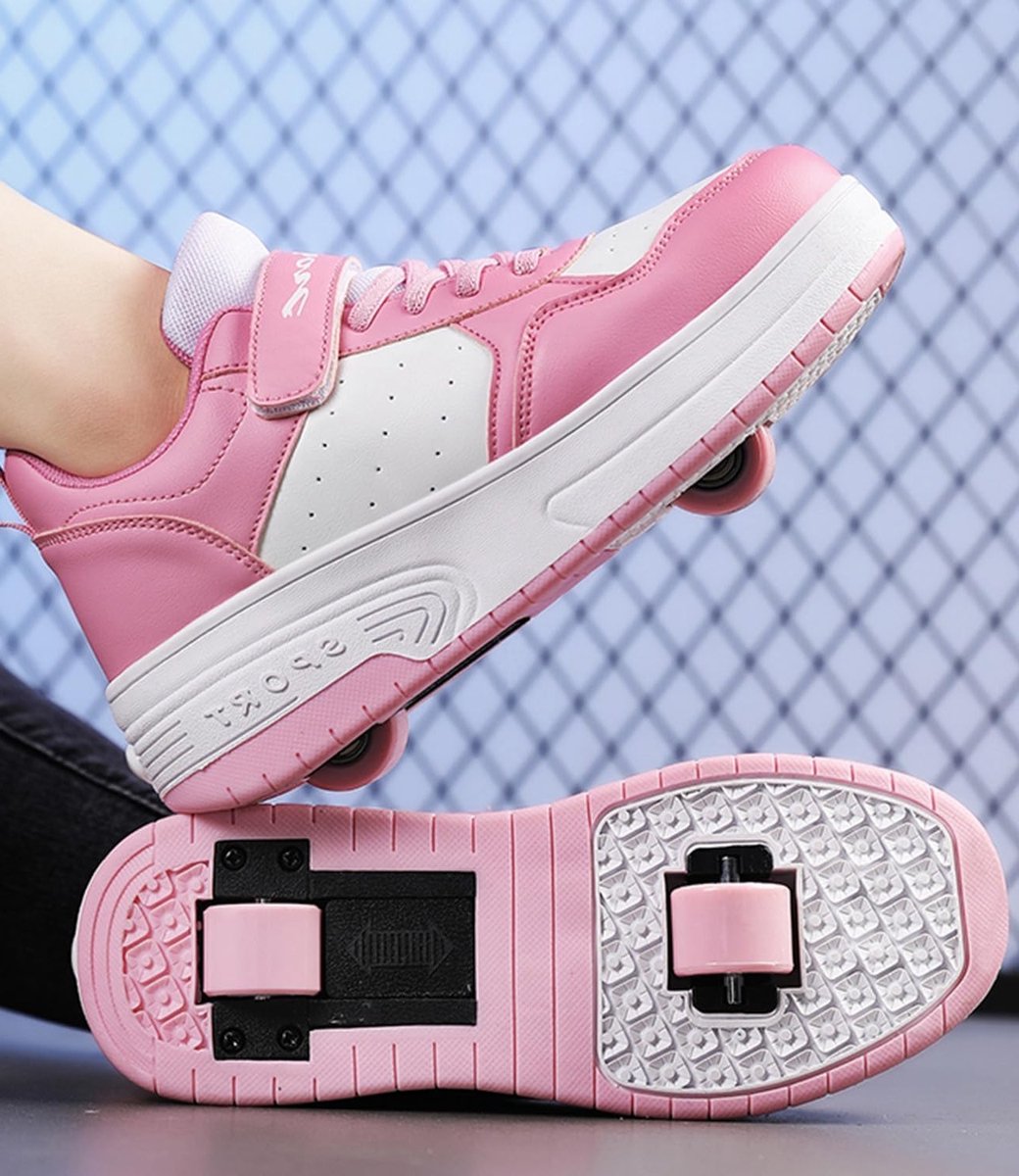 Boys en Girls Outdoor Schoenen met Ingebouwde Wielen, 2-in-1 Roller Skates en Gym Sneakers
